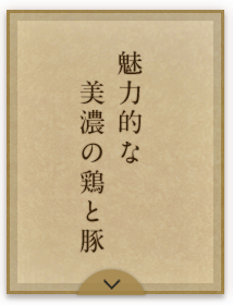 魅力的な美濃の鶏と豚